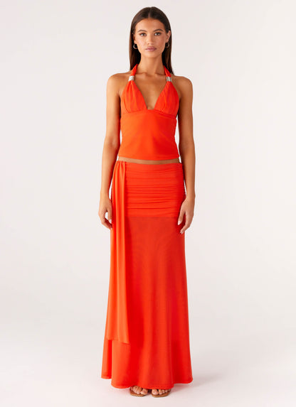 Blaze Halter Top - Fire Red